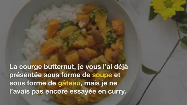 Video thumbnail for Curry de courge butternut au lait de coco