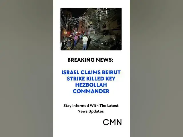 Video thumbnail for Israel Targets Hezbollah Commander in Beirut Strike: Tensions Rise Amid Escalation