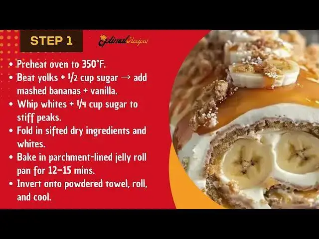 Video thumbnail for Banana Caramel Roulade Recipe: A Sweet Delight
