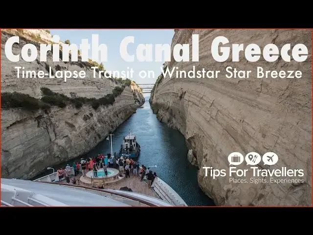 Video thumbnail for Corinth Canal Greece Cruise Ship Transit Time-Lapse, where the ship just fits in it. Thrilling!