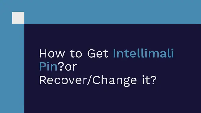 Video thumbnail for How to Get Intellimali Pin? or Recover/Change it?