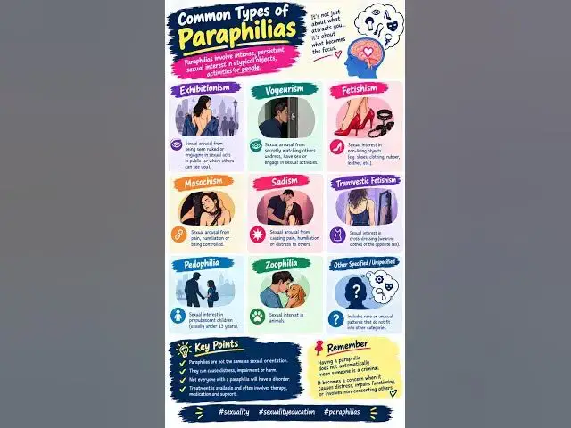 Video thumbnail for 02 Common types of paraphilias. #sexuality #sexualityeducation #paraphilias