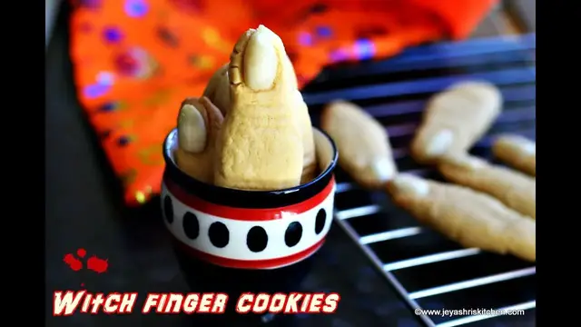 'Video thumbnail for Eggless Witch Finger cookies recipe'