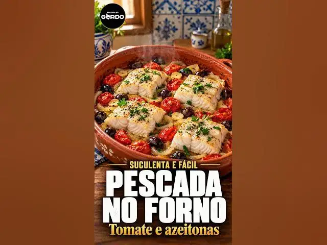 Video thumbnail for Pescada no forno com tomate e azeitonas 🐟🍅 #ReceitasDoGordo #CozinhaPortuguesa #ReceitasFaceis