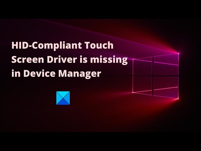 Video thumbnail for HID Compliant Touch Screen Driver is missing & no longer available in Device Manager