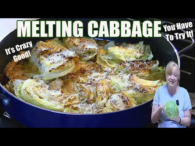 'Video thumbnail for GARLIC PARMESAN MELTING CABBAGE LOW CARB SIDE DISH THAT IS SO GOOD'