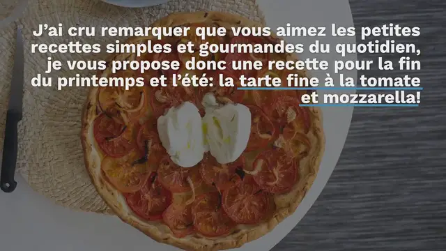 Video thumbnail for Tarte fine à la tomate et mozzarella