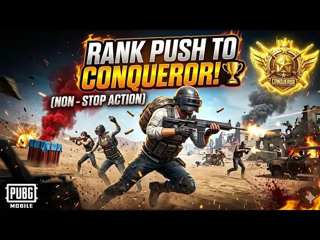 Video thumbnail for PUBG Mobile Live: Rank Push to Conqueror! 🏆 Non-Stop Action
