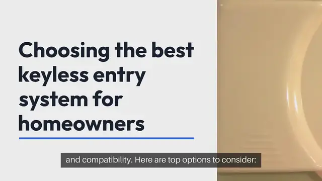 Video thumbnail for Best Keyless Entry Systems for Homeowner