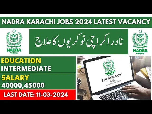 'Video thumbnail for NADRA Karachi Jobs 2024 Latest Advertisement... NADRA application Form Download'
