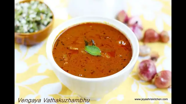 Video thumbnail for Vengaya Vatha kuzhambu recipe