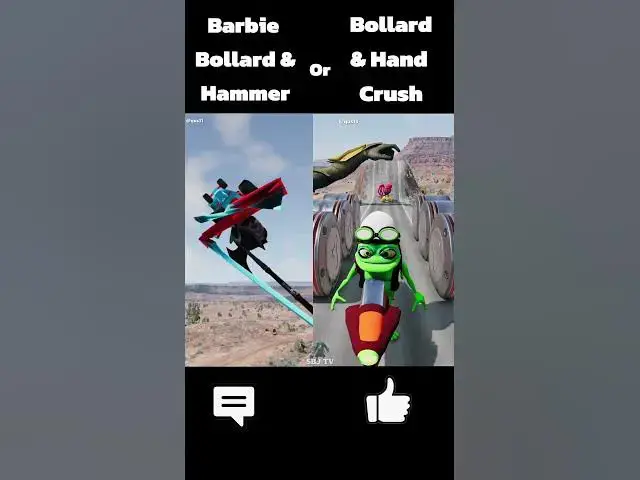 'Video thumbnail for Barbie Bollard & Hammer Or Bollard & Hand Crush #satisfying #shorts #beamngdrive'