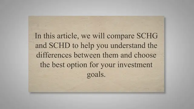 Video thumbnail for SCHG vs SCHD: A Comprehensive Comparison of Two Investment Options