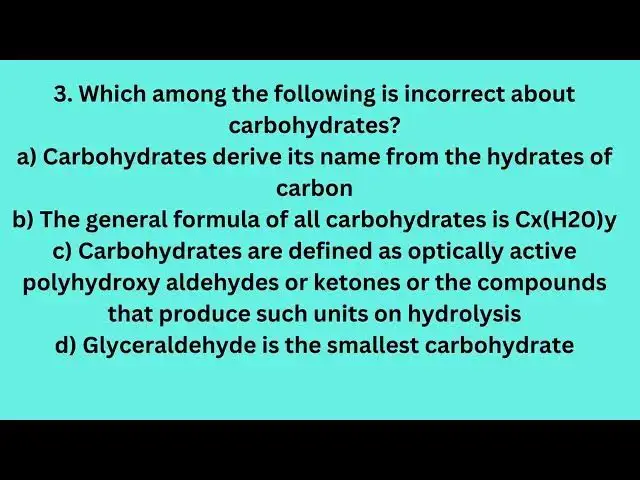 Video thumbnail for Biomolecules Part 1 (5 MCQs)