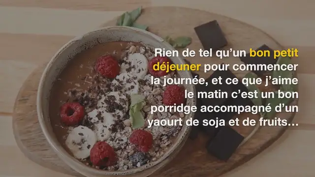 Video thumbnail for Porridge banane chocobon