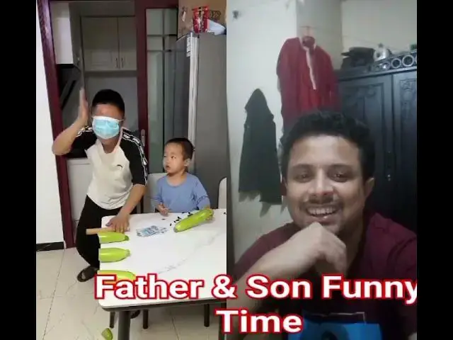 'Video thumbnail for Father & Son Funny Time #萌娃 #爸爸带娃 #reaction #reactionvideo #funny #duet #baby'