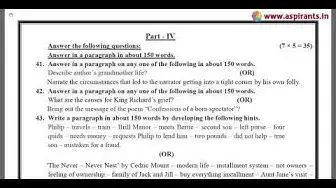 Video thumbnail for 11th English Half Yearly 2019-20 Model Question Paper-2 | Ramanathapuram District | Team Aspirants
