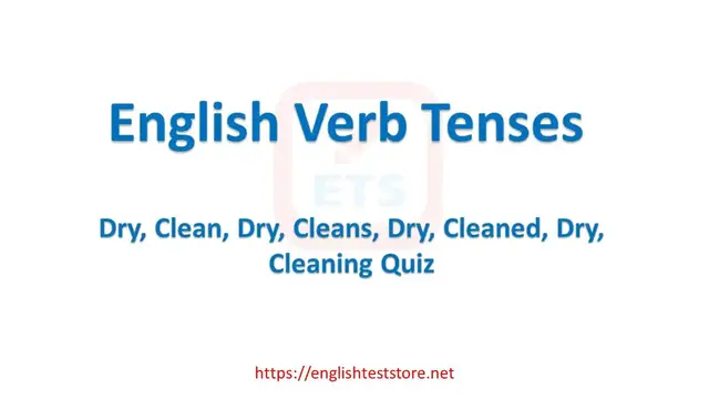 Video thumbnail for English Verb Tenses: Dry, Clean, Dry, Cleans, Dry, Cleaned, Dry, Cleaning Quiz