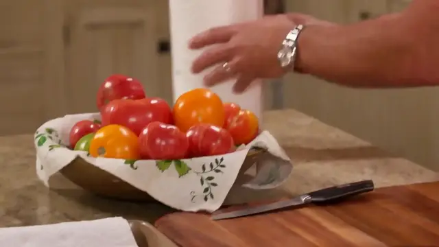 Video thumbnail for 
				 Aunt Peggy's Cucumber, Tomato and Onion Salad
