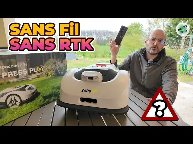 Video thumbnail for Test RoboUP Raccoon 2 SE : robot tondeuse SANS fil ni RTK pour petit jardin | On le pose, il tond !