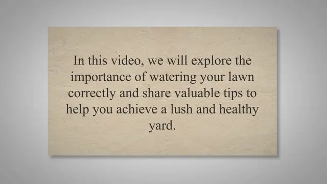 'Video thumbnail for Watering Your Lawn: The Ultimate Guide to a Lush and Healthy Yard'