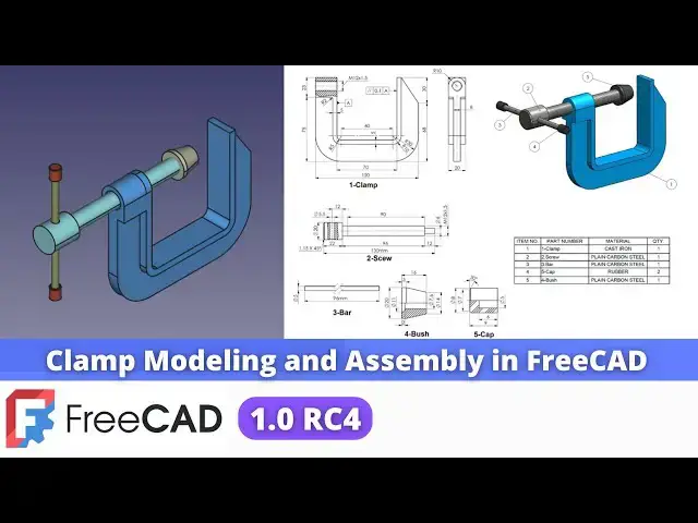 'Video thumbnail for Clamp Modeling and Assembly in FreeCAD | FreeCAD Tutorial | Mechnexus |'