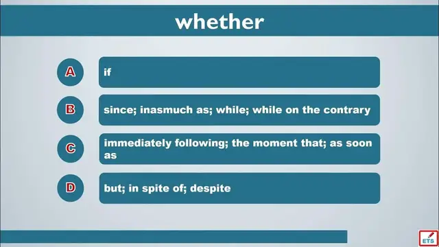 Video thumbnail for TOEIC Vocabulary: Interchangeable, Incumbent, Criticize, Whether, Valuable, Necessary, Means, Call