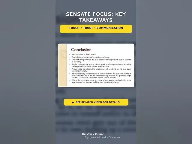 Video thumbnail for 08 Sensate focus key takeaways. #sexualdissatisfaction #sensate #sensatefocus #couplestherapy