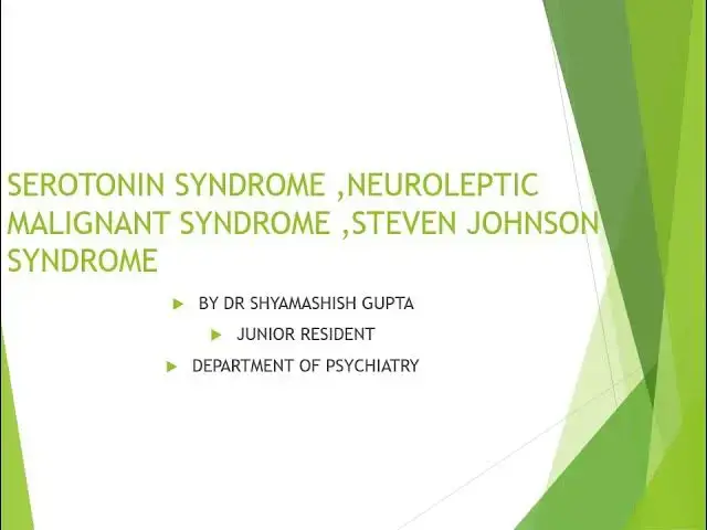 Video thumbnail for (CME) Serotonin Syndrome, NMS, and Stevens-Johnson syndrome (SJS): Dr Shyamashish Gupta