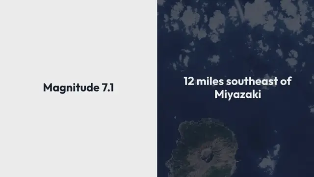 Video thumbnail for Strong 7.1 earthquake rattles southwestern Japan, triggers tsunami advisories