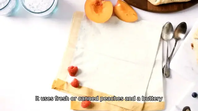 'Video thumbnail for quick peach cobbler recipe'