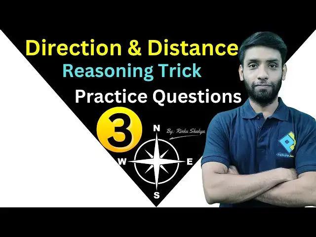 Video thumbnail for Distance and Direction Sense | #Reasoning | Part 3 | #ParikshaJunction | #reasoningquestions #pyq