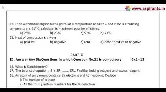 Video thumbnail for 11th Chemistry Quarterly Exam Model Question Paper 2018-19 | Dindigul District | English Medium