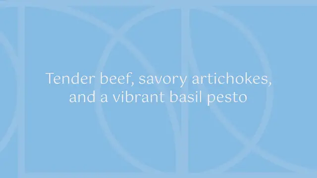 Video thumbnail for American Beef and Artichoke Pesto Pasta