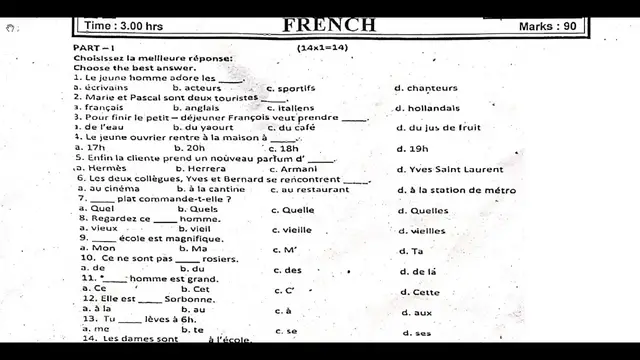 Video thumbnail for 11th French Half Yearly Question Paper 2019-20 | Team Aspirants