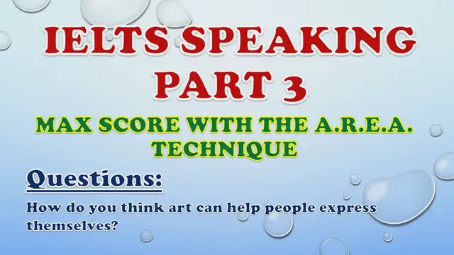 Video thumbnail for How do you think art can help people express themselves? - IELTS Speaking Part 3