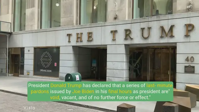 Video thumbnail for Trump Rejects Biden’s Last-Minute Pardons – Calls Them ‘Null and Void’ | Presidential Legal Battle Explained