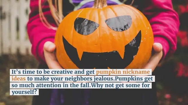 Video thumbnail for Pumpkin Nicknames: 500+ Creative Pumpkin Nicknames Ideas