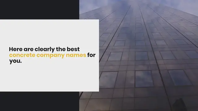 Video thumbnail for 300+ Best Concrete Company Names Ideas to Know