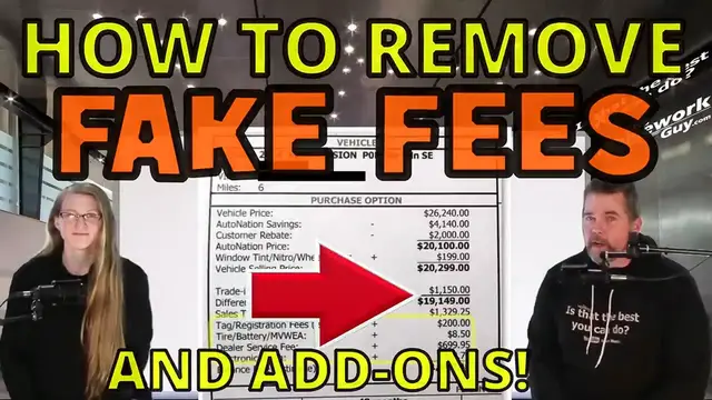 Video thumbnail for HOW TO REMOVE FAKE FEES & ADD-ONS in 2023 Car Market, The Homework Guy, Kevin Hunter & Elizabeth