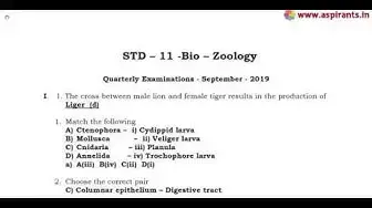 Video thumbnail for 11th Bio-Zoology Quarterly Exam Answer keys 2019-20 | ‎Kanyakumari District | English Medium