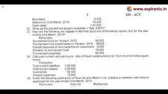 Video thumbnail for 12th Accountancy First Revision Question Paper 2019-20 | Thanjavur District | English Medium