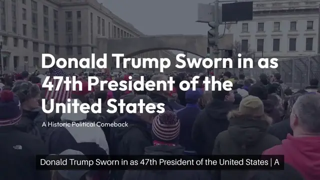 Video thumbnail for Donald Trump Sworn in as 47th President of the United States | A Historic Political Comeback