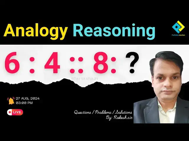 Video thumbnail for Reasoning #Analogy for all Government Exams | #ParikshaJunction | #MuftShiksha | #Reasoning | QA