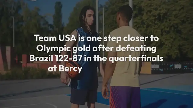 Video thumbnail for Team USA Basketball Defeats Brazil to Advance to Olympic Semifinal Thanks to LeBron James and Devin Booker