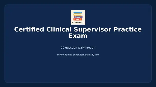 Video thumbnail for Certified Clinical Supervisor Practice Exam