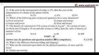Video thumbnail for 11th Physics Quarterly Exam Model Question Paper 2019-20 | Coimbatore District | English Medium