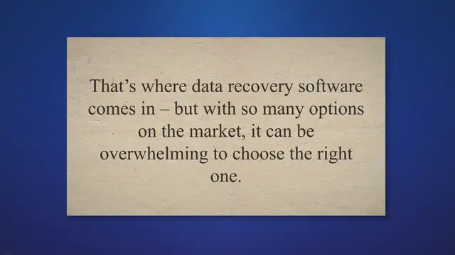 Video thumbnail for The Ultimate Guide to Choosing the Most Popular Data Recovery Software: A Comparative Analysis and Features to Consider