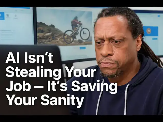 'Video thumbnail for AI Isn’t Stealing Your Job — It’s Saving Your Sanity'
