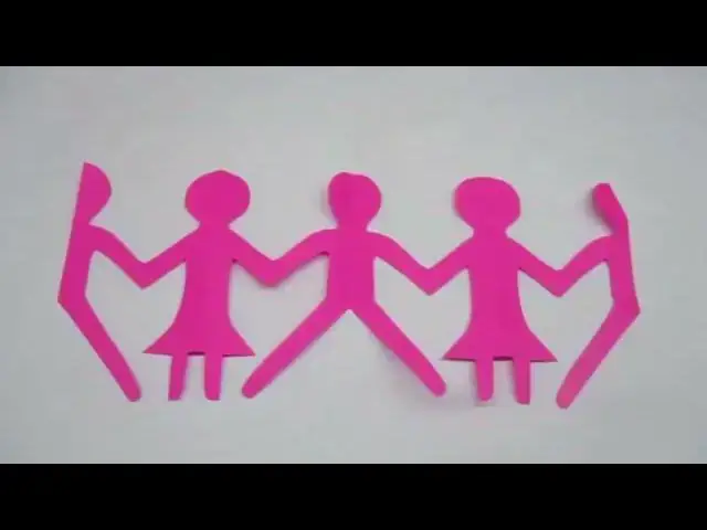 Video thumbnail for fazer Bonecos de Mãos Dadas  em Kirigami